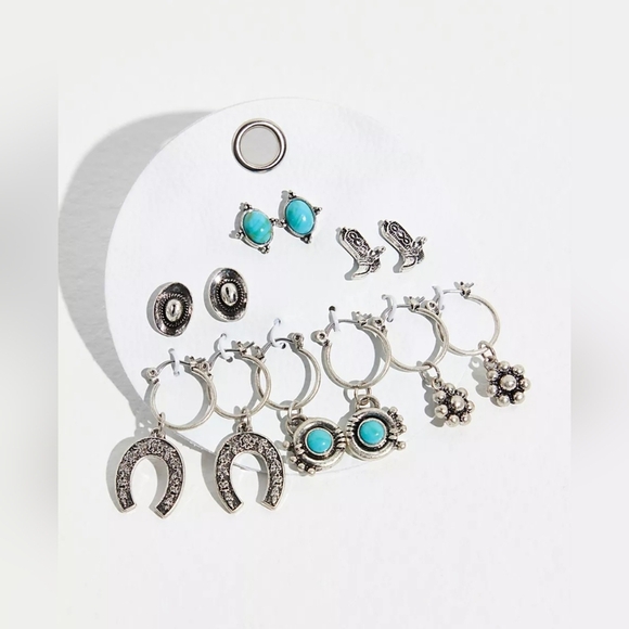 NWT!! Free People, These Boots Are Made For Walking Earring Set, Silver- New! - Picture 1 of 6